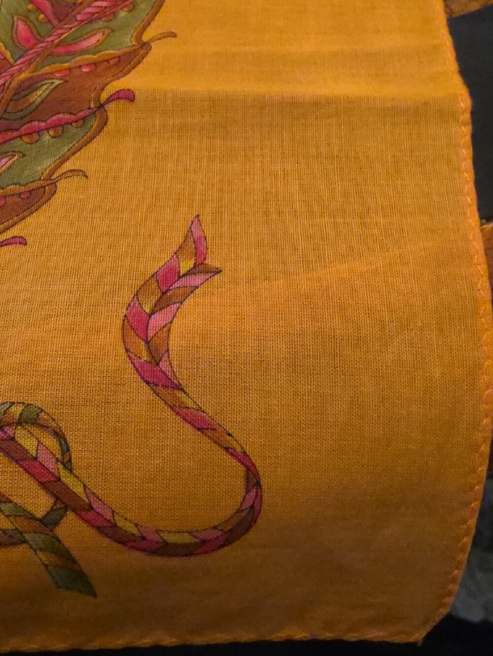 Salvatore Ferragamo Yellow Multicolor 100% Cotton with Animal and Scroll Motif - Picture 5 of 8